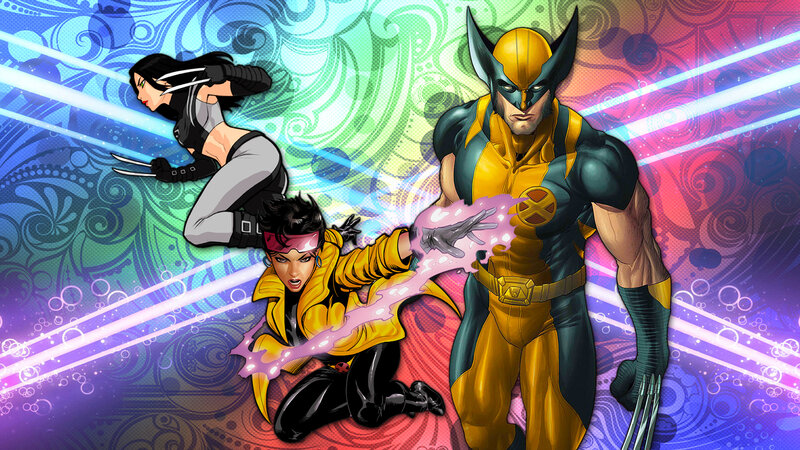Three Superheroes in Action — Yellow
