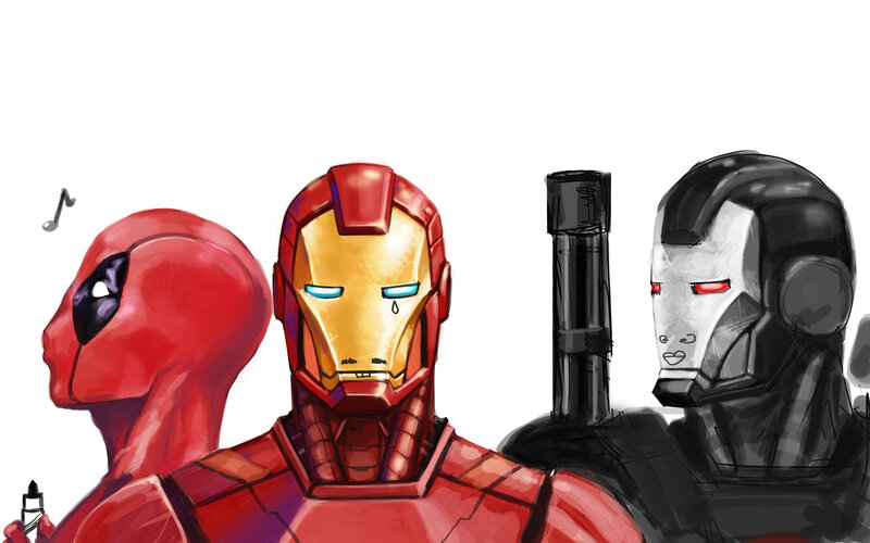 Three Superheroes in Armor