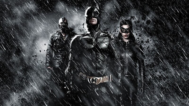 Three Superheroes in Rain — Black, Dramatic, Night