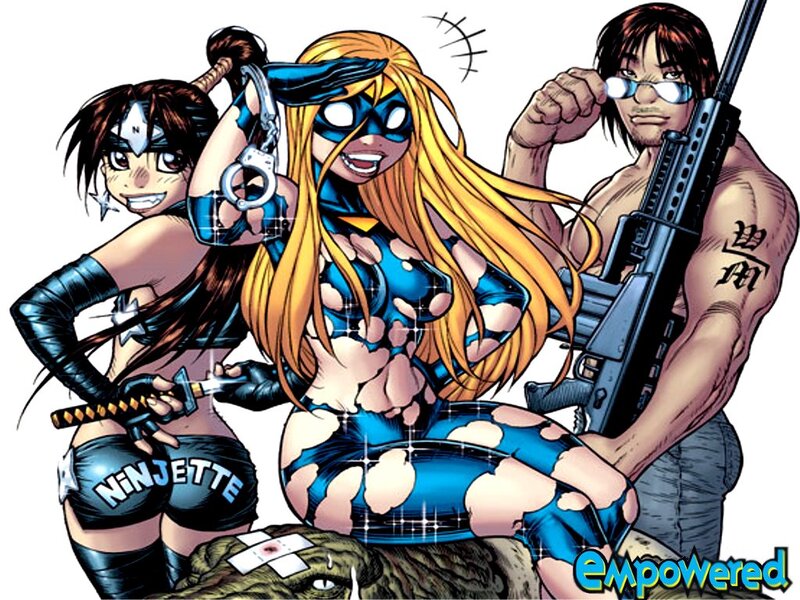 Three Superheroes Posing