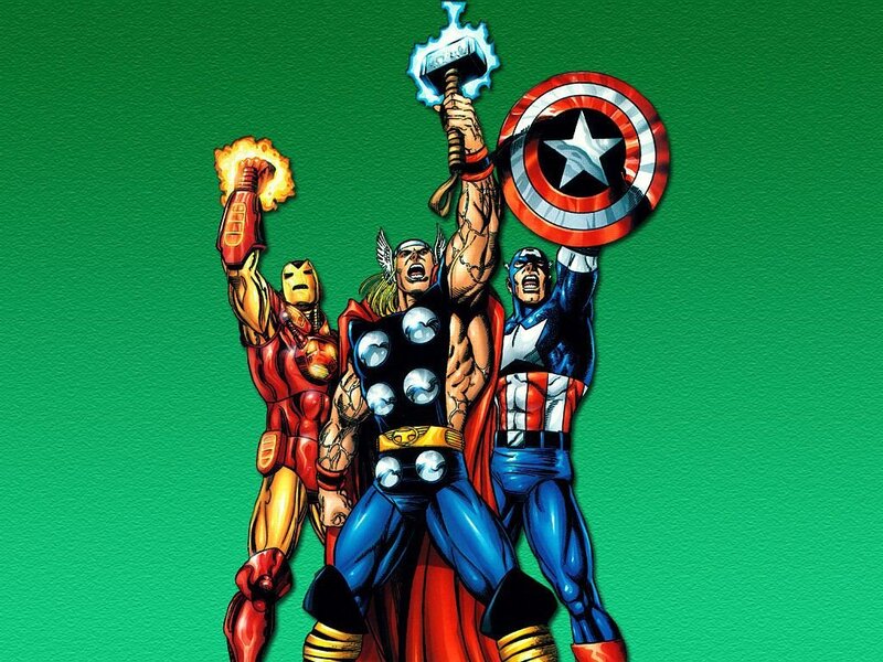 Three Superheroes Standing — Green