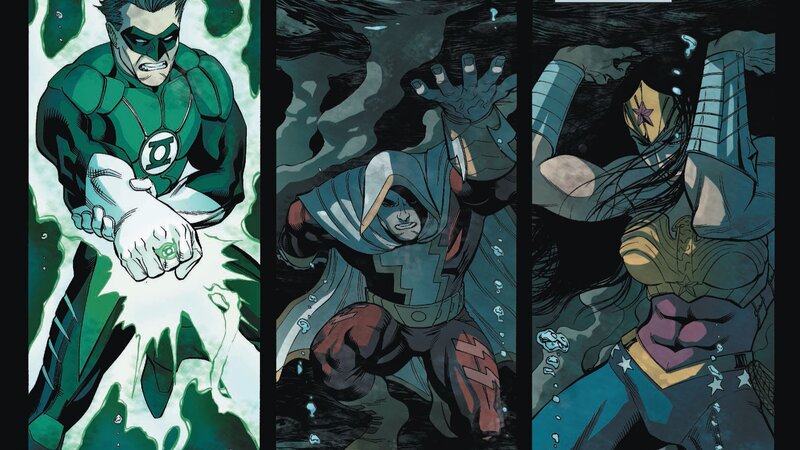 Three Superheroes Underwater