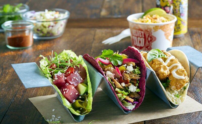 Three Tacos in a Holder