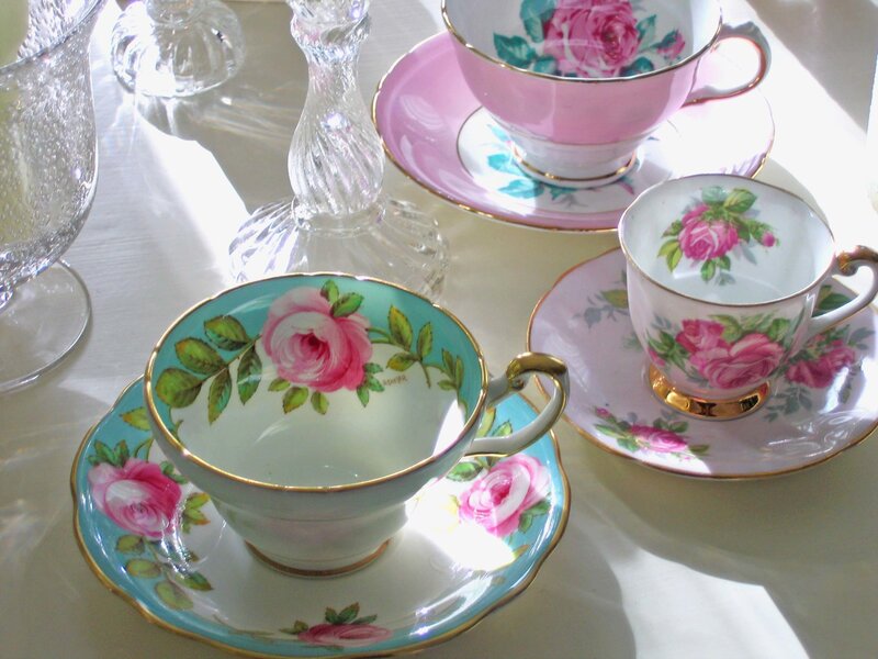 Three Teacups with Roses