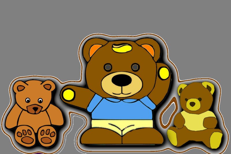 Three Teddy Bears — Brown, Playful