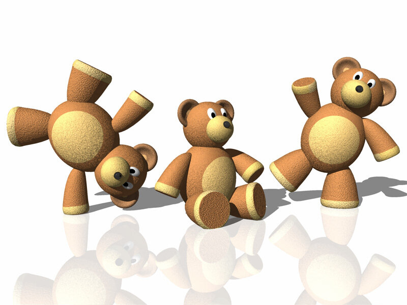 Three Teddy Bears — Brown