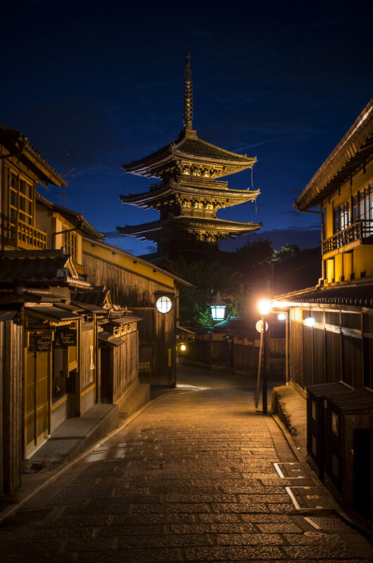 Three-tiered Pagoda at Night