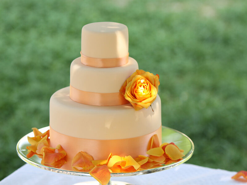 Three-tiered Wedding Cake — Cream