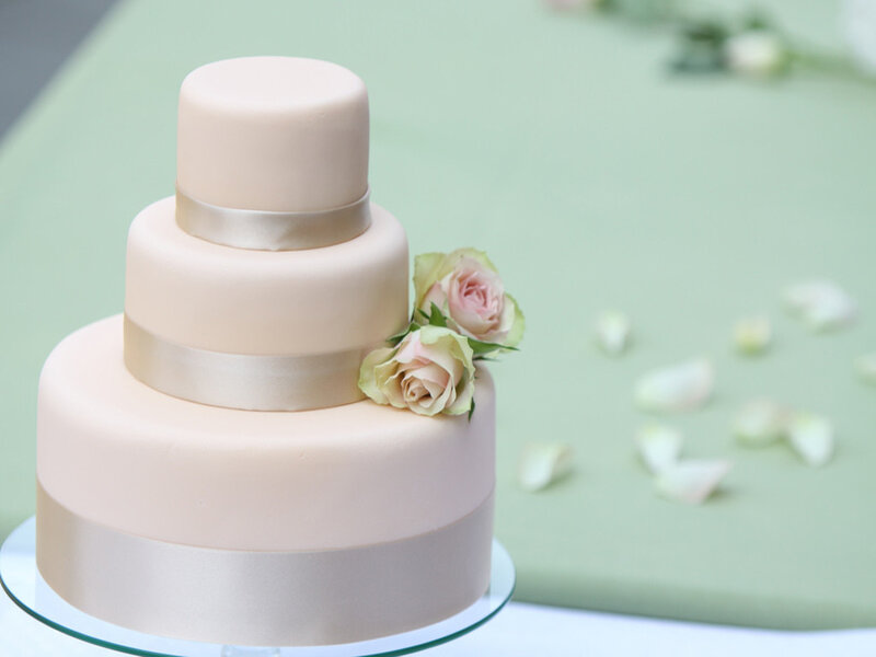 Three-tiered Wedding Cake — Pink