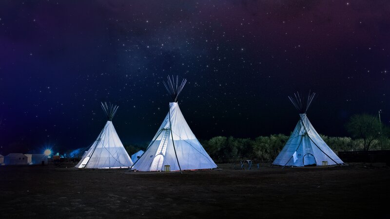 Three Tipis under Stars