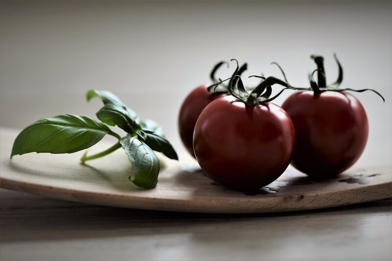Three Tomatoes and Basil