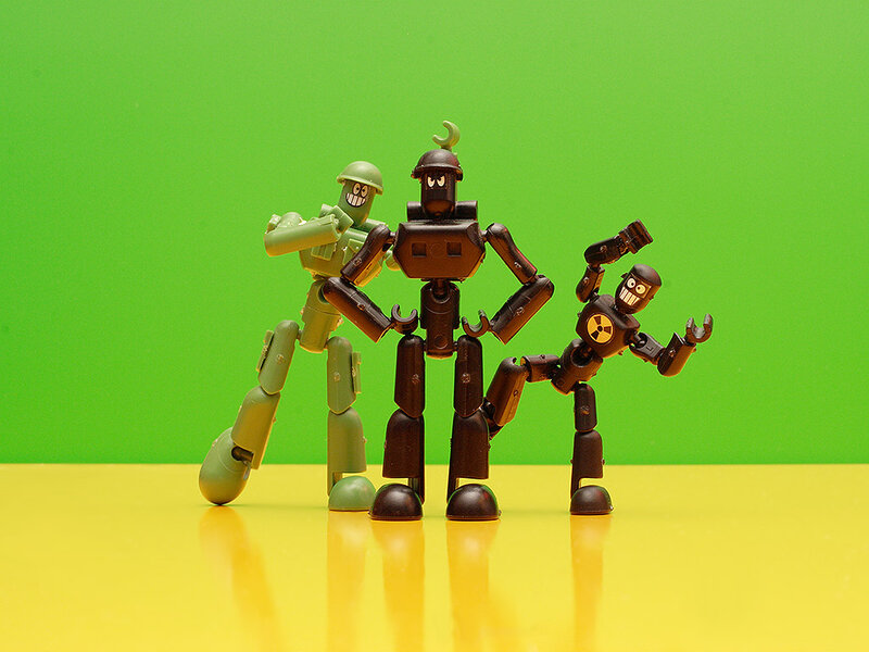 Three Toy Robots