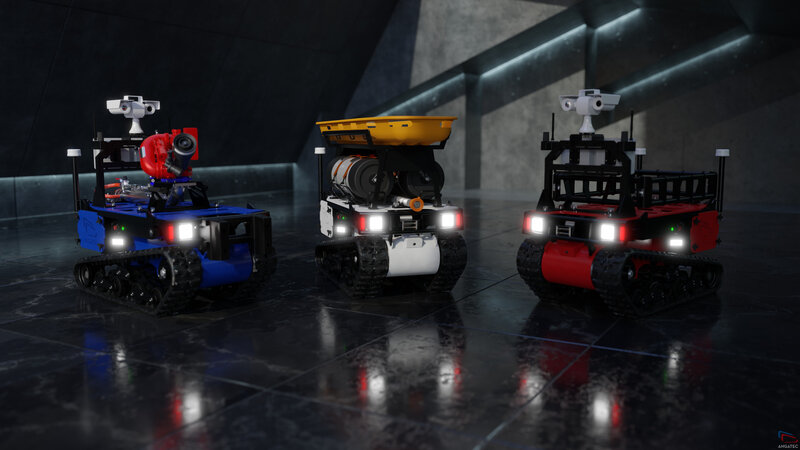 Three Tracked Robots