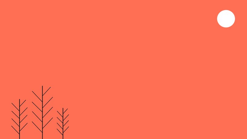 Three Trees at Sunset — Orange, Serene