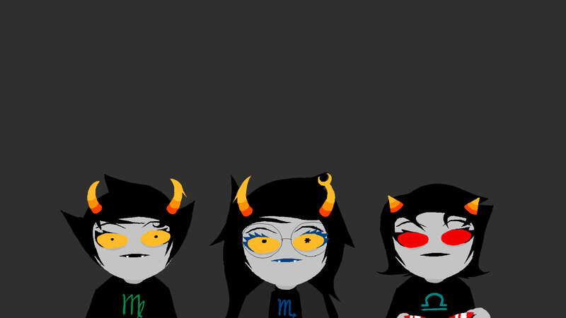 three troll characters in a row