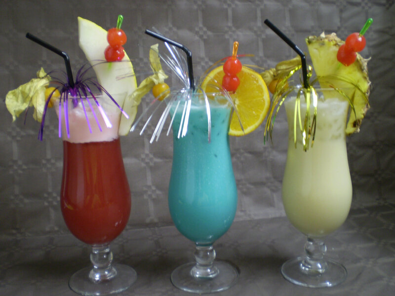 Three Tropical Cocktails
