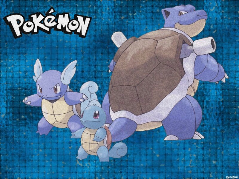 Three Turtle Pokémon — Blue, Playful