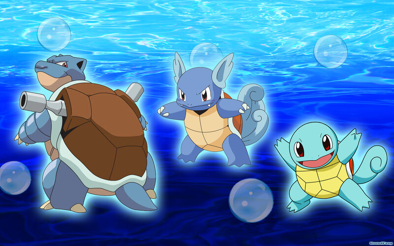 Three Turtle Pokémon — Blue