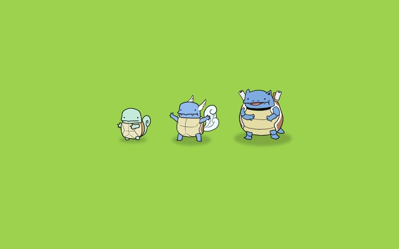 Three Turtle Pokémon — Green