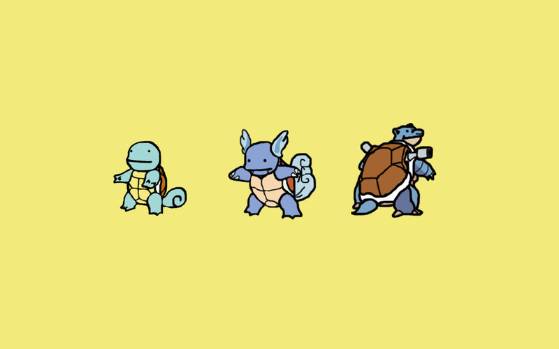 Three Turtle Pokémon — Yellow