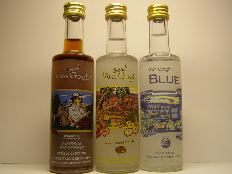 Three Van Gogh Vodka Bottles