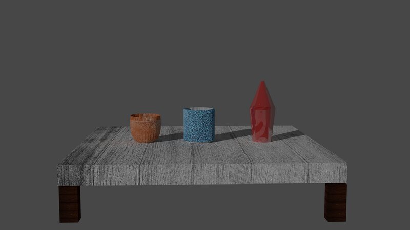 Three Vases on Table