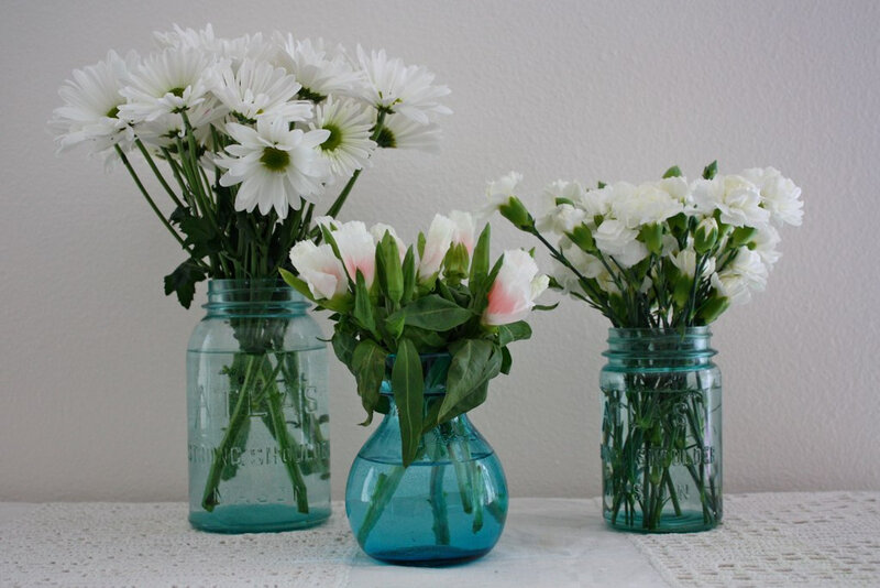 Three Vases with Flowers