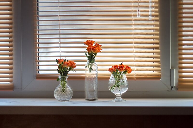 Three Vases with Roses — Orange