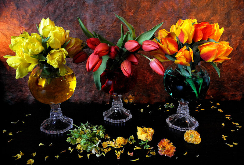 Three Vases with Tulips