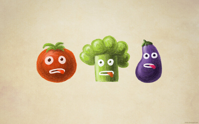 Three Vegetables with Faces
