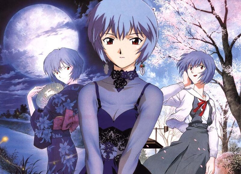 Three versions of a character in different outfits