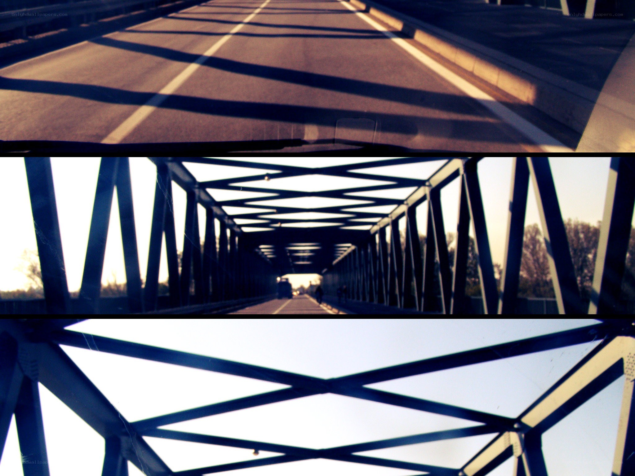 Three views of a bridge