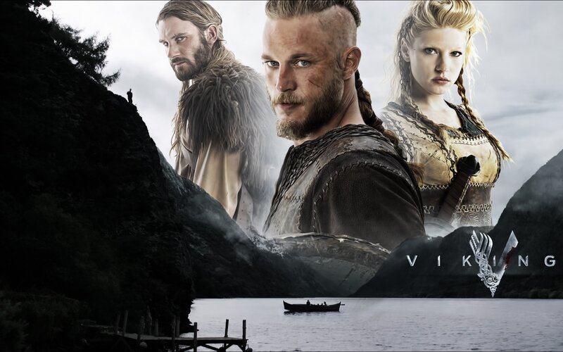 Three Vikings on a Fjord