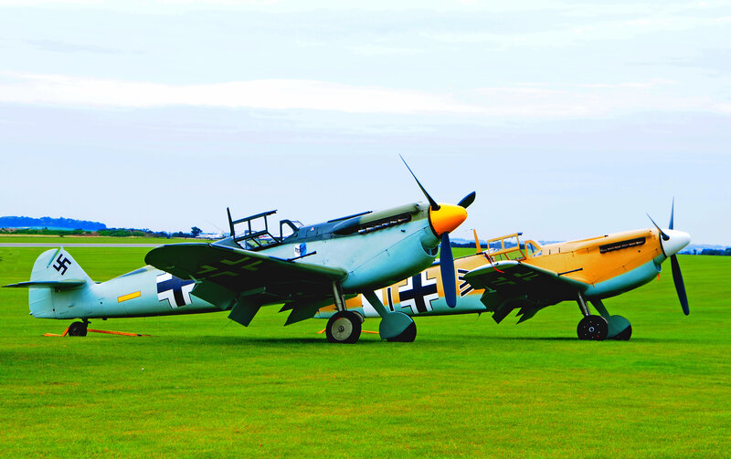 Three Vintage Military Planes — Green