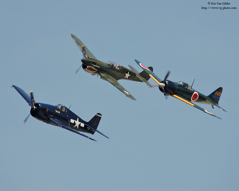 Three Vintage Warplanes — Blue