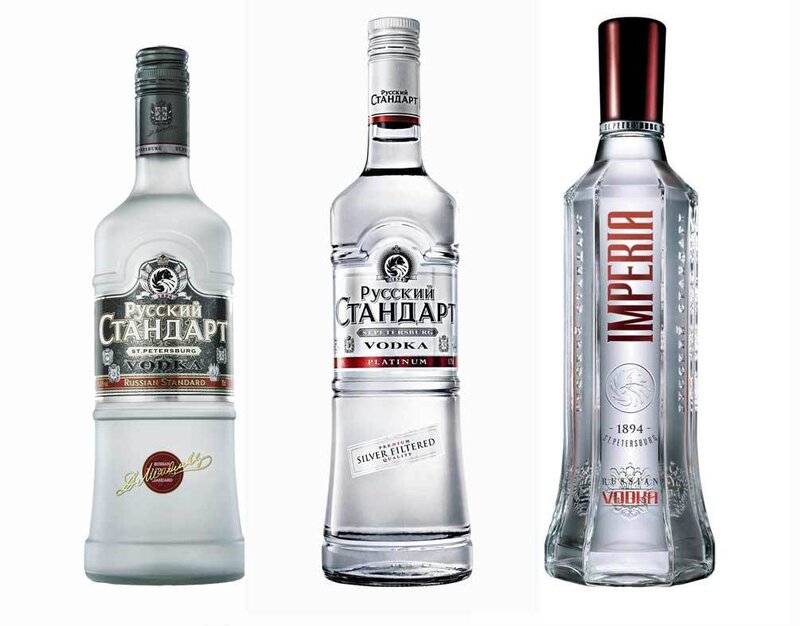 three vodka bottles