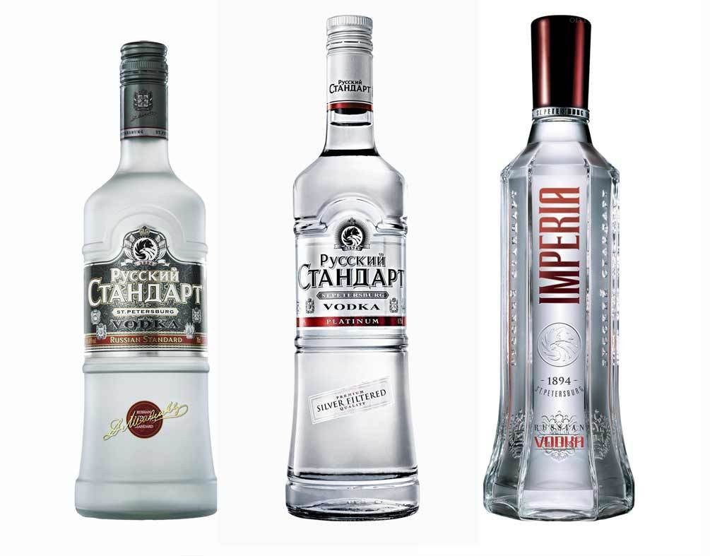 three vodka bottles