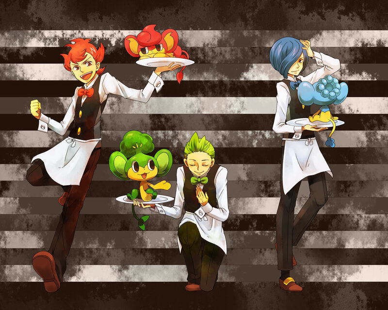 Three Waiters with Pokémon