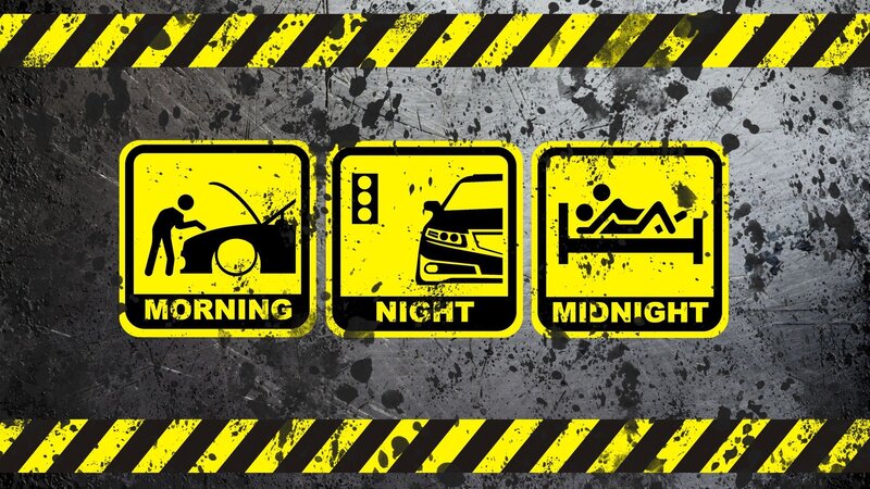 Three Warning Signs — Yellow, Gritty