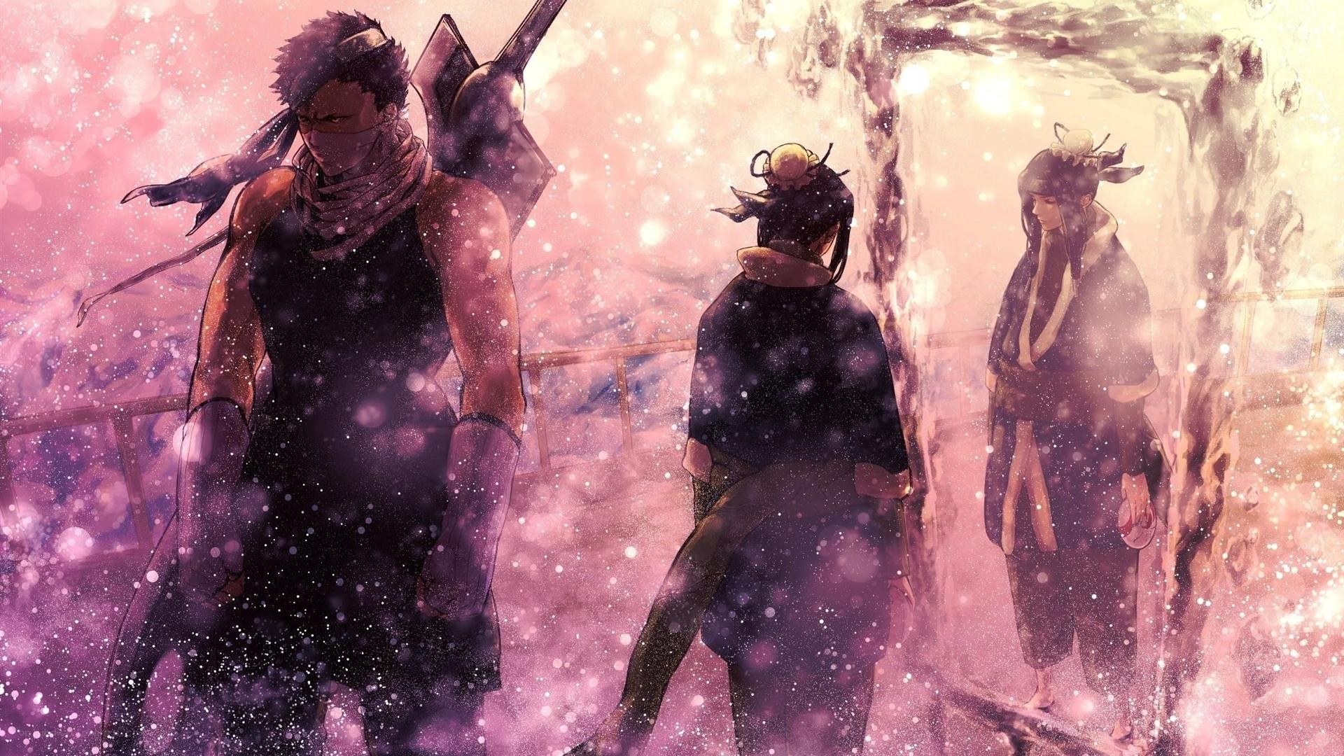 Three warriors in a snowy landscape