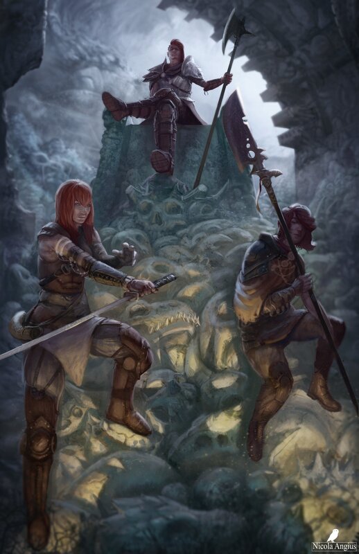 Three Warriors in Cave