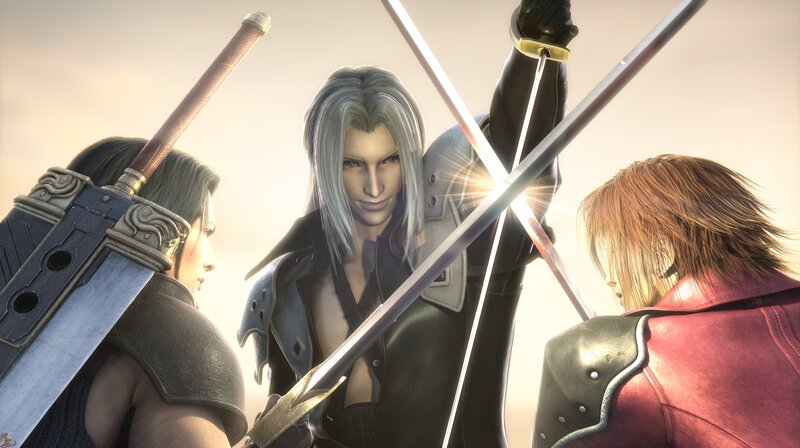 Three Warriors with Swords — Gray