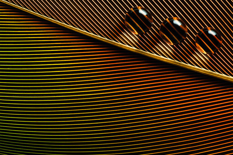 Three Water Droplets on Feather — Black