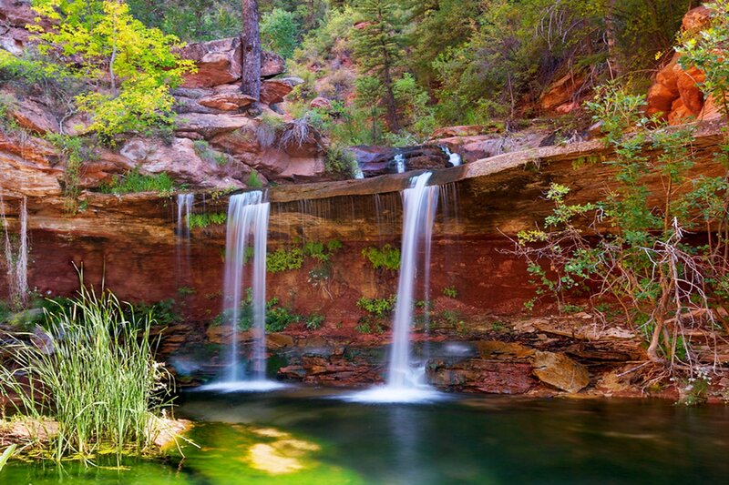 Three Waterfalls in Canyon