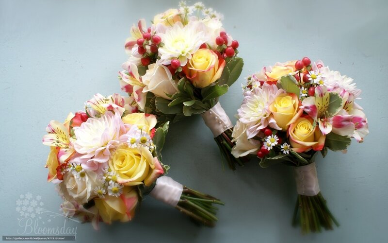 Three wedding bouquets