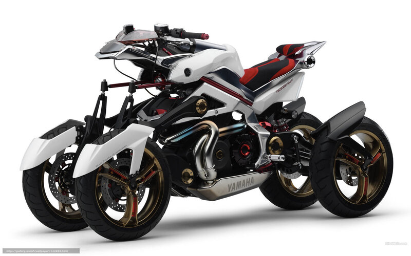 Three-wheeled Motorcycle — White