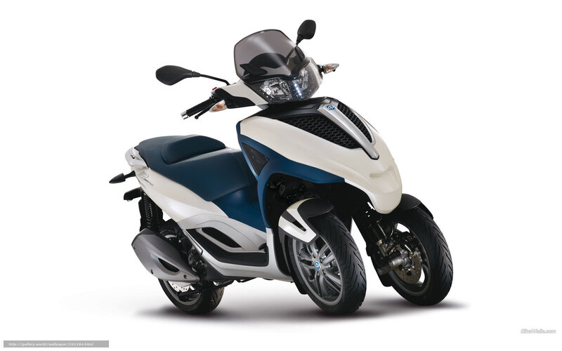 Three-wheeled Scooter — White, Neutral, Photograph, Seat, Windshield