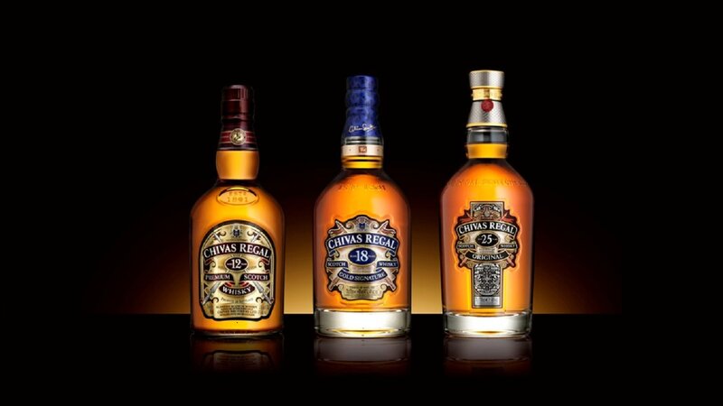 Three Whisky Bottles — Black