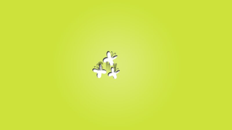three white butterflies on green