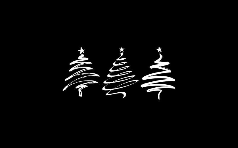Three White Christmas Trees